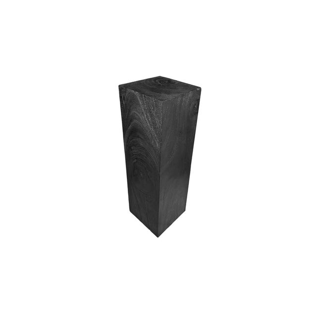 Modern Organic Mango Wood Pedestal Burnt Finish Wood Textures For Sale - Image 4 of 5