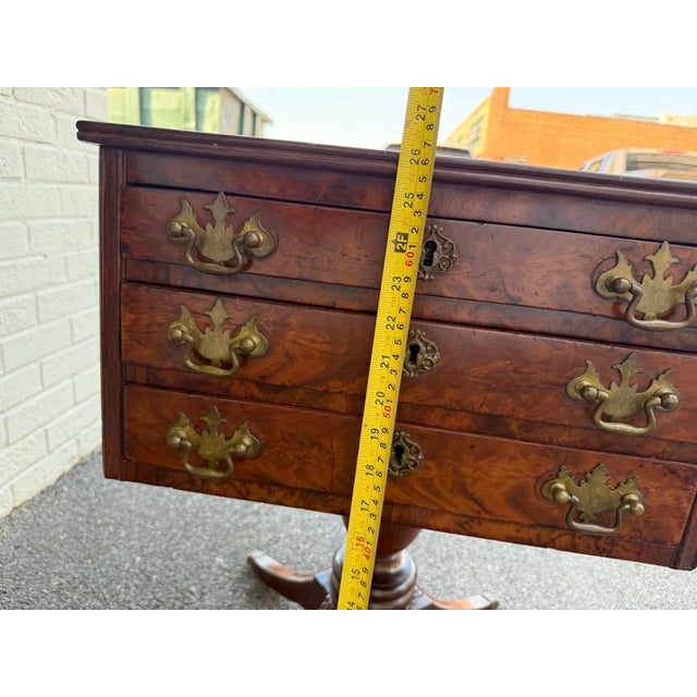Antique American Ducan Phyfe Style Mahogany Work Side Table For Sale - Image 4 of 12