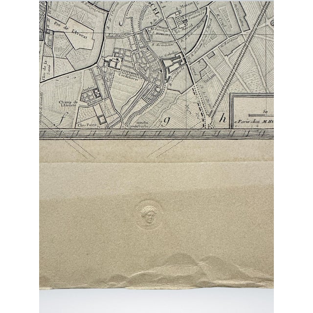 Printmaking Materials Louvre Museum Chalcographie Restrike, Plan of Paris, Jean De Lagrive, 1744 For Sale - Image 7 of 8