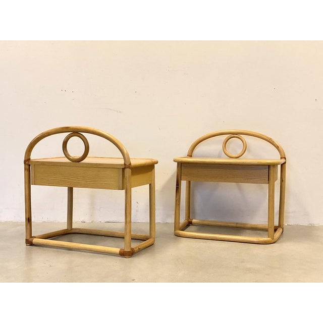 Mid-Century Modern Bamboo Bedside Tables by Gervasoni, 1980s, Set of 2 For Sale - Image 3 of 16