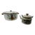 Set of 2, Vintage Georges Briand Ambrosia Enamel Giant Stock Pot Buffet Server & Kettle For Sale