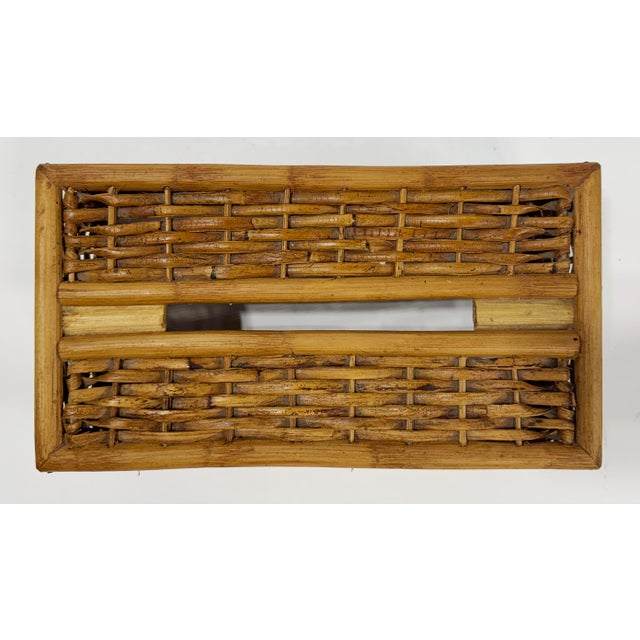 Vintage Rattan Tissue Box Cover For Sale - Image 9 of 9