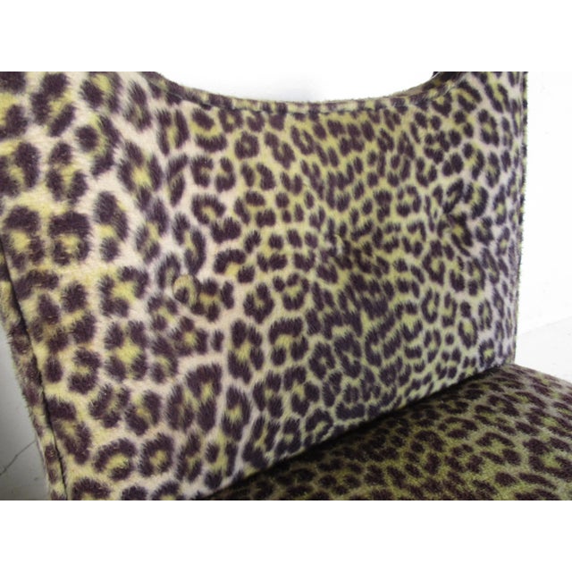 Midcentury Leopard Print Lounge Chairs with Ottoman - 3 Pieces For Sale - Image 4 of 12