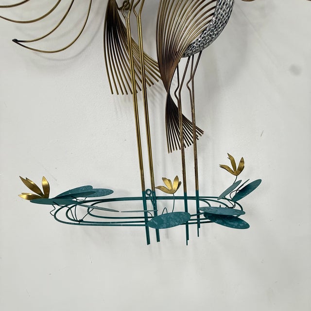 Metal Vintage Peacock Wall Art Sculpture by Curtis Jere, 1970s For Sale - Image 7 of 14