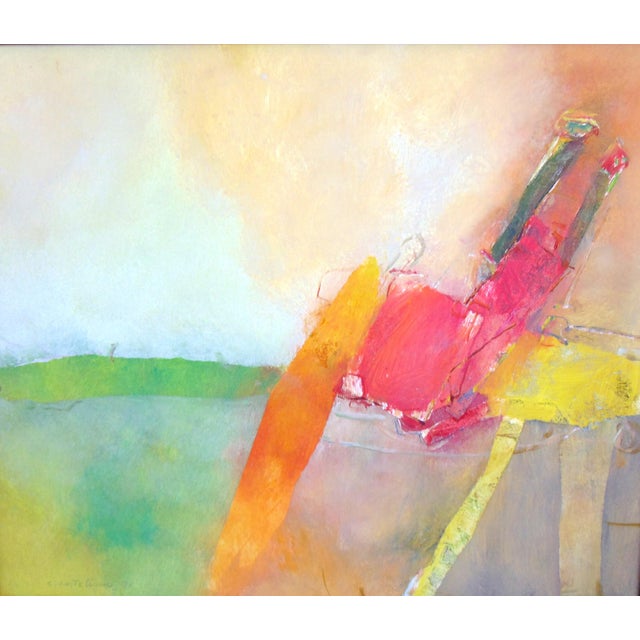 Vintage Original Oil Painting "Sunset Over Moritz" by Carmelo Castellano 24"w X 24"h For Sale - Image 4 of 5