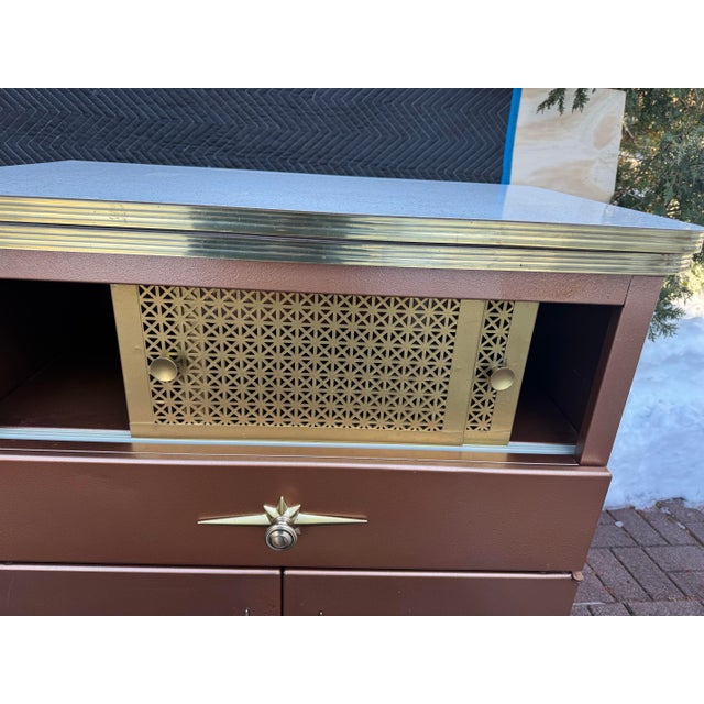 1950s 1950s Mid Century Atomic Starburst Liquor Cabinet With Extending Top For Sale - Image 5 of 11