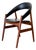 1950s Danish Teak & Faux Leather Armchair For Sale