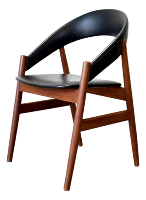 1950s Danish Teak & Faux Leather Armchair