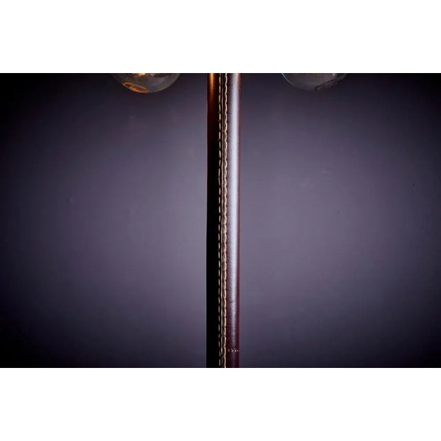 1960s Leather Wrapped Brass Floor Lamp from Kalmar Leuchten, Austria, 1960s For Sale - Image 5 of 9