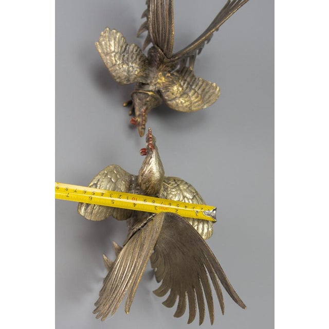 Bronze Sculptures of Fighting Roosters, Japan, 1950s, Set of 2 For Sale - Image 15 of 18