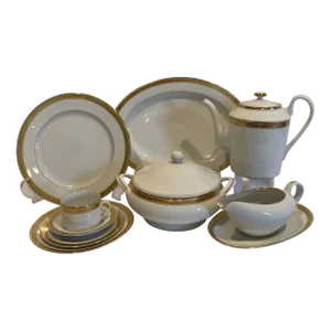 1990's Fitz and Floyd “Oak Park” Dinnerware Set- 37 Pieces