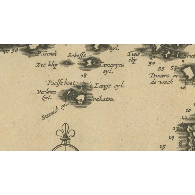 Sunda Strait Sea Chart, Sumatra and Java, Dutch Engraving c.1700 For Sale - Image 5 of 9