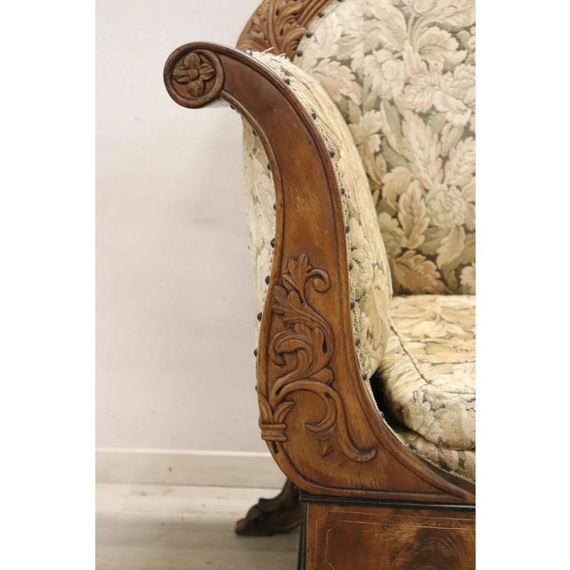 19th Century Carved Walnut Sofa For Sale - Image 6 of 12