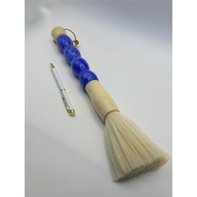 Contemporary Cobalt Blue Oversized Decorative Calligraphy Brush For Sale - Image 3 of 5