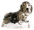 1950s Japanese Porcelain Hound Dog and Pup on Pillow For Sale