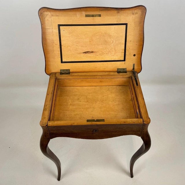 Antique French Mahogany Side Table with Lift-Up Top, 1800s For Sale - Image 4 of 13