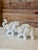 White Pair of Vintage Inarco White Glazed Elephant Figurines With Raised Trunks For Sale - Image 8 of 12