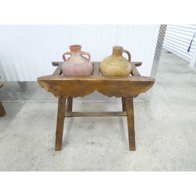 Antique Two-Hole Poplar Water Jug Holder- 3 Pieces For Sale - Image 13 of 13