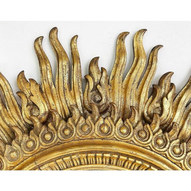 Francisco Hurtado Monumental Francisco Hurtado, Carved Sunburst Wall Mirror For Sale - Image 4 of 6