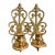 Vintage Solid Brass Baroque Wall Sconces Pair -W/ Detachable Holders Heavyweight Made in India For Sale
