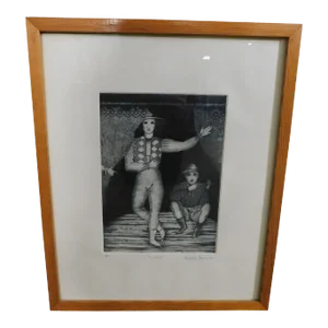 Laurencia Evans 'En Escena' Framed Engraving