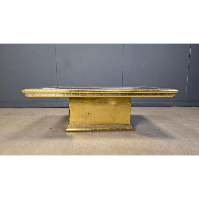 Etched Brass Coffee Table with Glass by Gony Nava, 1970s For Sale - Image 10 of 14
