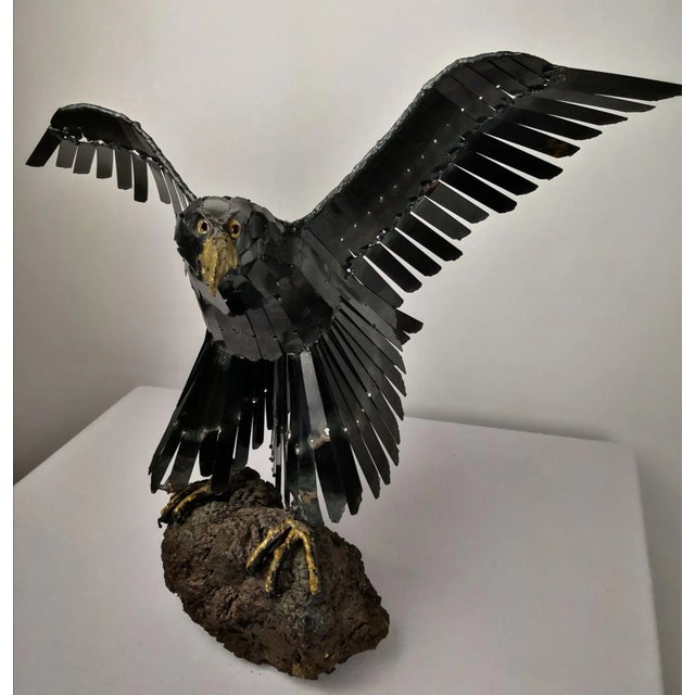 Eagle Sculpture by J. van den Heuvel For Sale - Image 5 of 9