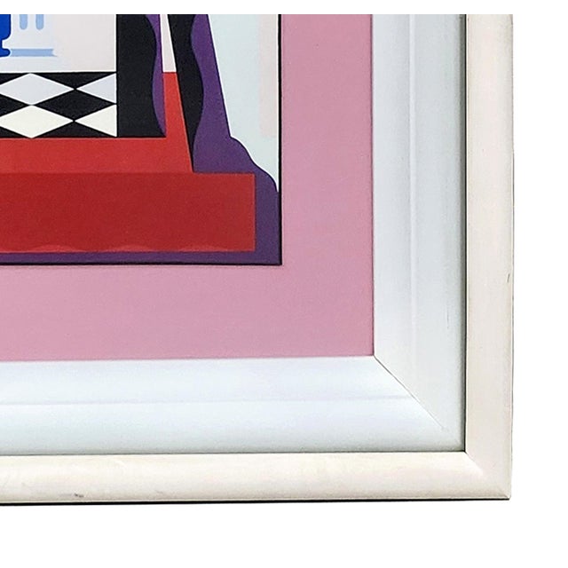Pink 1984s Limited Edition Framed Serigraph 'Night People I' by Italian Artist Giancarlo Impiglia, United States For Sale - Image 8 of 9