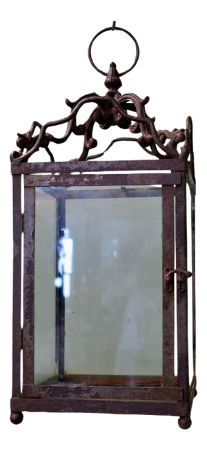 French Arts and Crafts Wrought Iron Hall Lantern