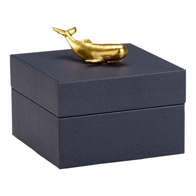 Chelsea House William Whale Box in Navy For Sale