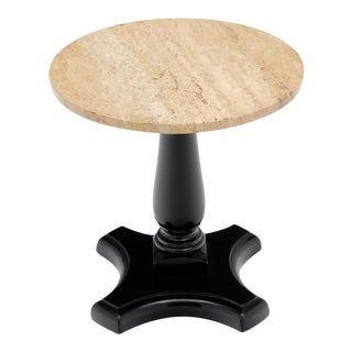 Travertine Topped Vintage Side Table For Sale