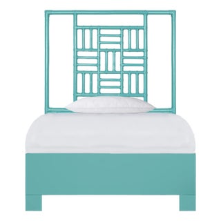 Finn Platform Bed Twin Extra Long - Turquoise For Sale