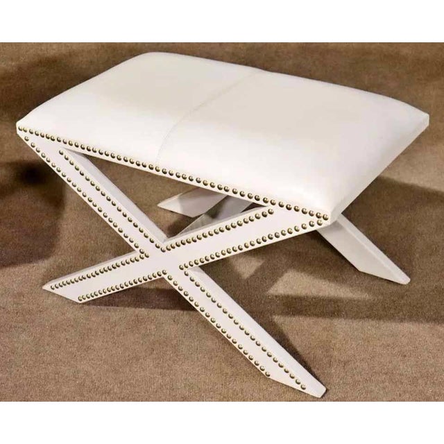 Mid 20th Century Pair X-Frame Footstools - 2 Pieces For Sale - Image 4 of 6