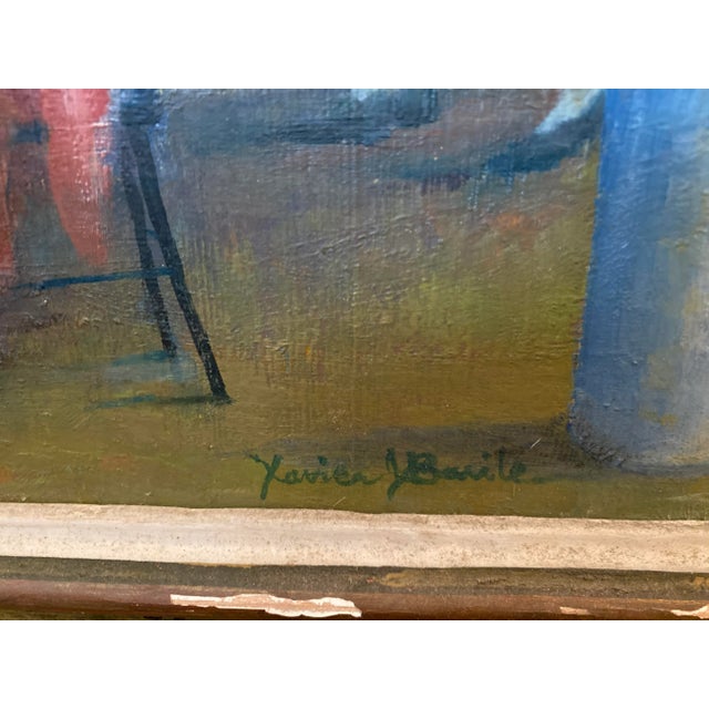 Xavier Barile “After Lunch Gossip Fortune Teller” Oil Painting Framed For Sale In Tampa - Image 6 of 10