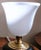 Brass 1930s Mazda Style Art Deco Table Lamp Made of Opaline Glass, Brass and Wood For Sale - Image 8 of 13