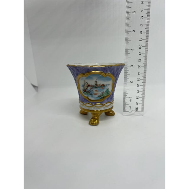 Late 20th Century Three Footed Mini Compote in the Style of Chamberlain Worcester Porcelain For Sale - Image 5 of 6