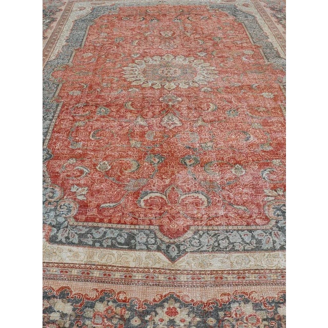 Early 20th Century Large Antique Rug With Central Medallion and Regal Design 12'4 X 20'4 For Sale - Image 5 of 17