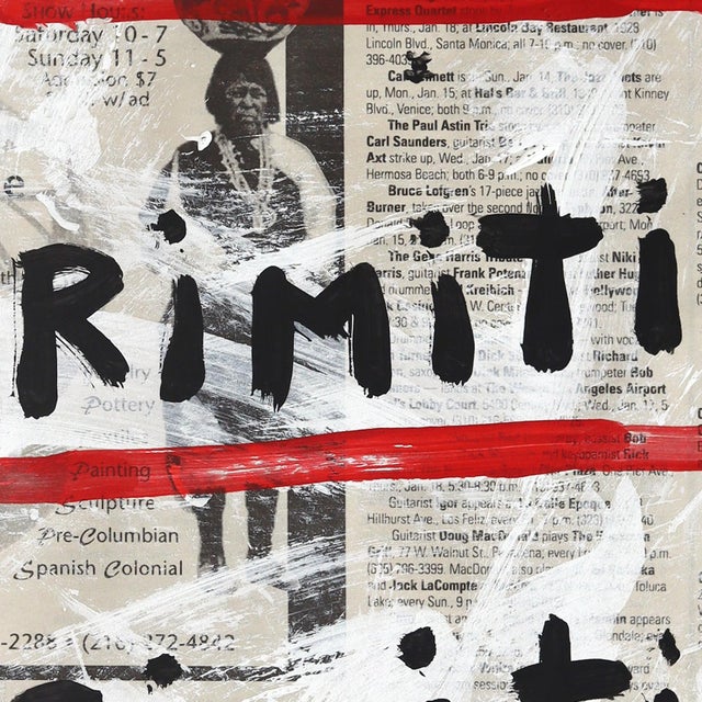 Speak Primitive - Original Avant-Garde Text Artwork on Newspaper by Gary John For Sale - Image 4 of 6