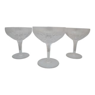Stuart Crystal Claridge Champagne Sherbet Saucer Set of 3 For Sale