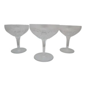 Stuart Crystal Claridge Champagne Sherbet Saucer Set of 3