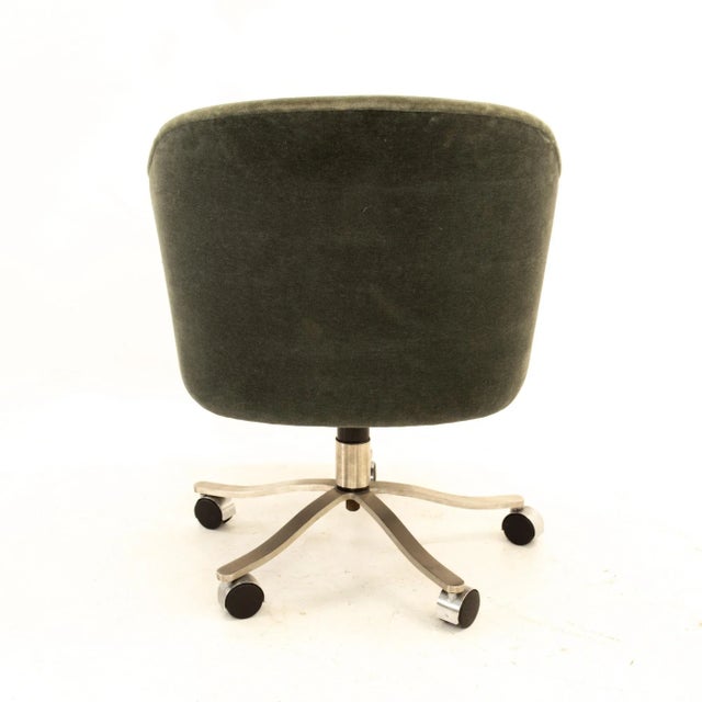 Metal Signed Nicos Zographos Mohair Mid Century Armchairs - Set of 4 For Sale - Image 7 of 11