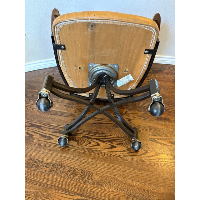 1970s 1970s Mid-Century Modern u.s. Furniture Industries Shellback Swivel Chair With Casters For Sale - Image 5 of 12