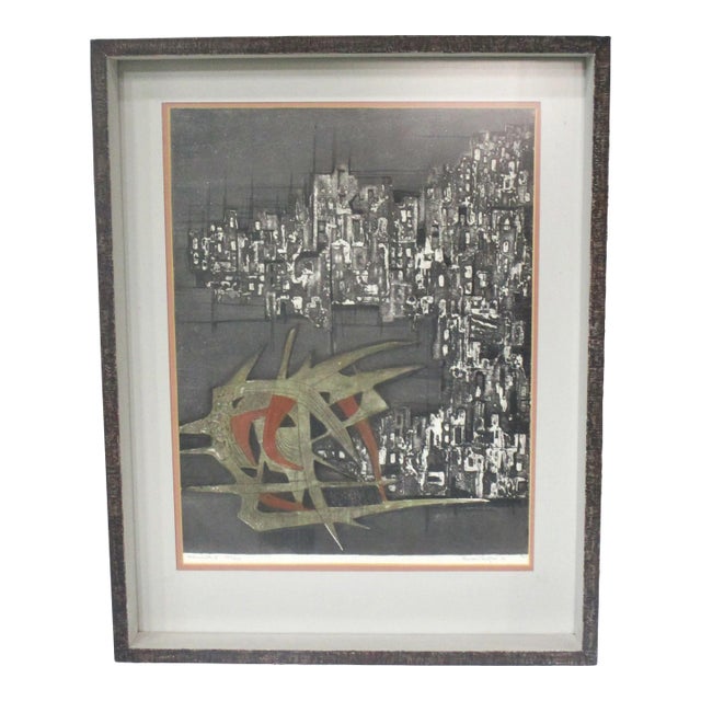 Mid Century Lithograph Signed Ru Van Rossem Dutch Artist 1924-2007 For Sale