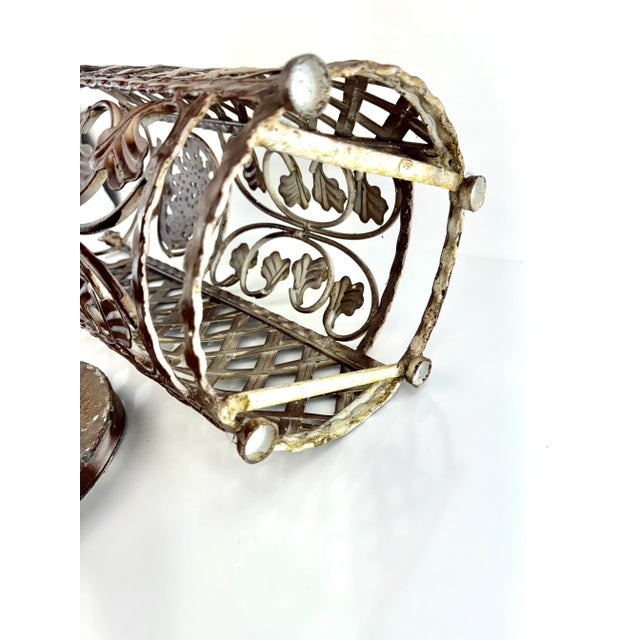 Vintage Wrought Iron Umbrella Stand For Sale - Image 9 of 10