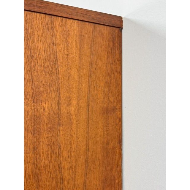 Brown Vintage Lane MCM Hutch Rhythm Cane Door Bookcase Display China Cabinet Shelving For Sale - Image 8 of 17