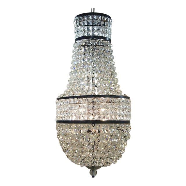 Anna Chandelier, Black Iron For Sale