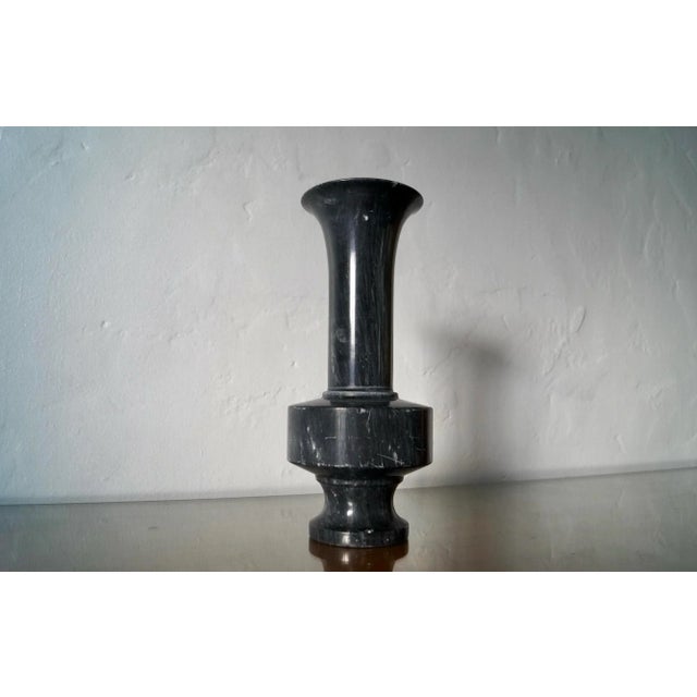 Vintage Italian Dark Gray Marble Vase For Sale - Image 4 of 12