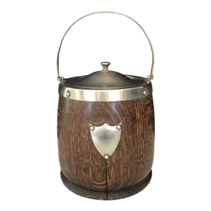 Early 20th Century British Oak Biscuit Barrel