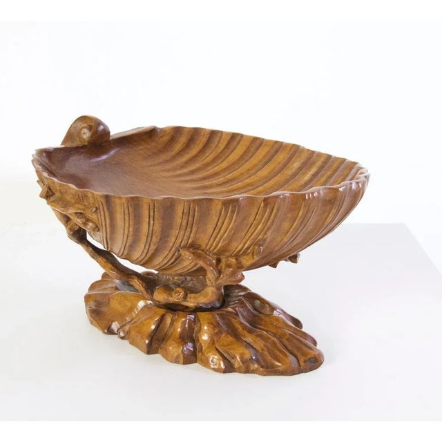 Wood Italian Wood Clam Shell Bowl For Sale - Image 7 of 8