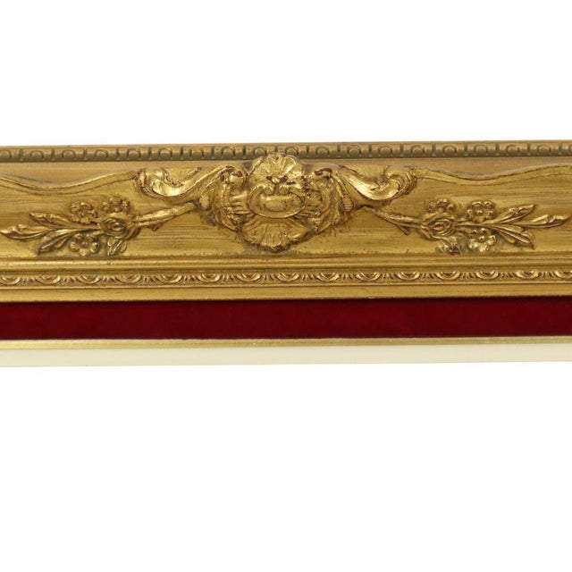 Vintage Baroque Style Gilded and Red Velvet Frame For Sale - Image 11 of 18